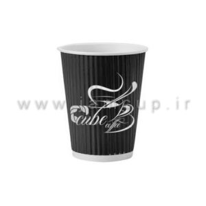 لیوان کاغذی دوجداره کرکره ای طرح دار
